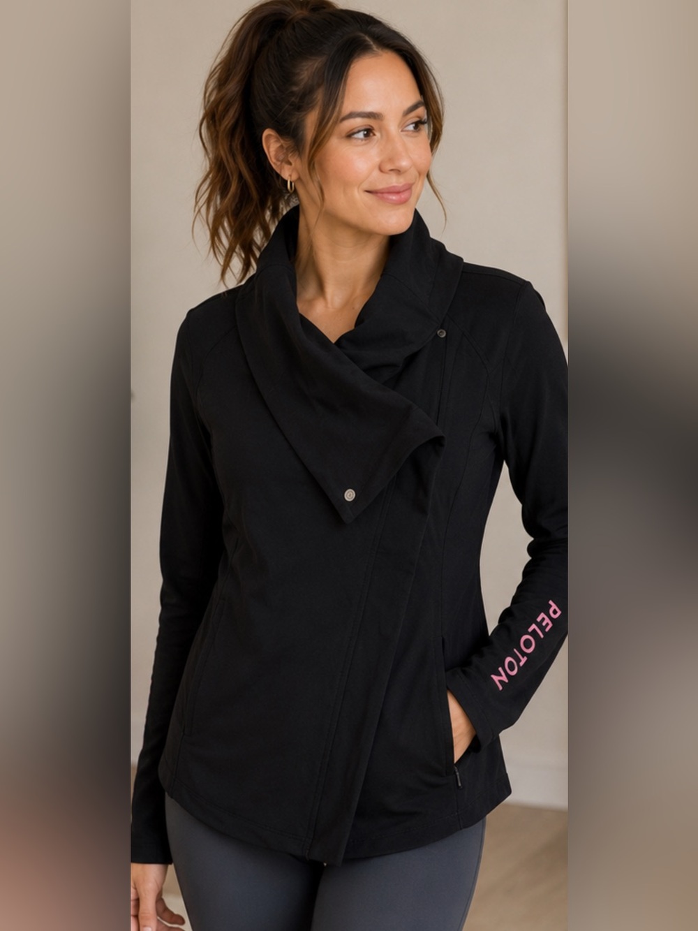 Lululemon x Peloton Women’s Black Asymmetrical Wrap Jacket Size 4
